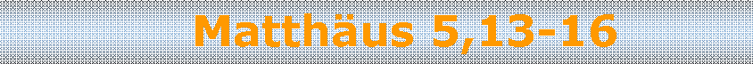 Textfeld:     Matthus 5,13-16 